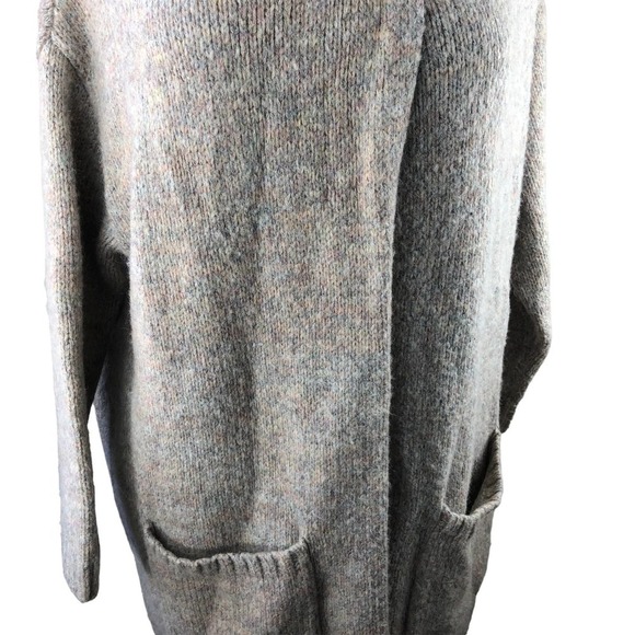 Free People Oversized Eyes on You Cardigan Melange Oatmeal Hooded Size Small - Picture 4 of 11